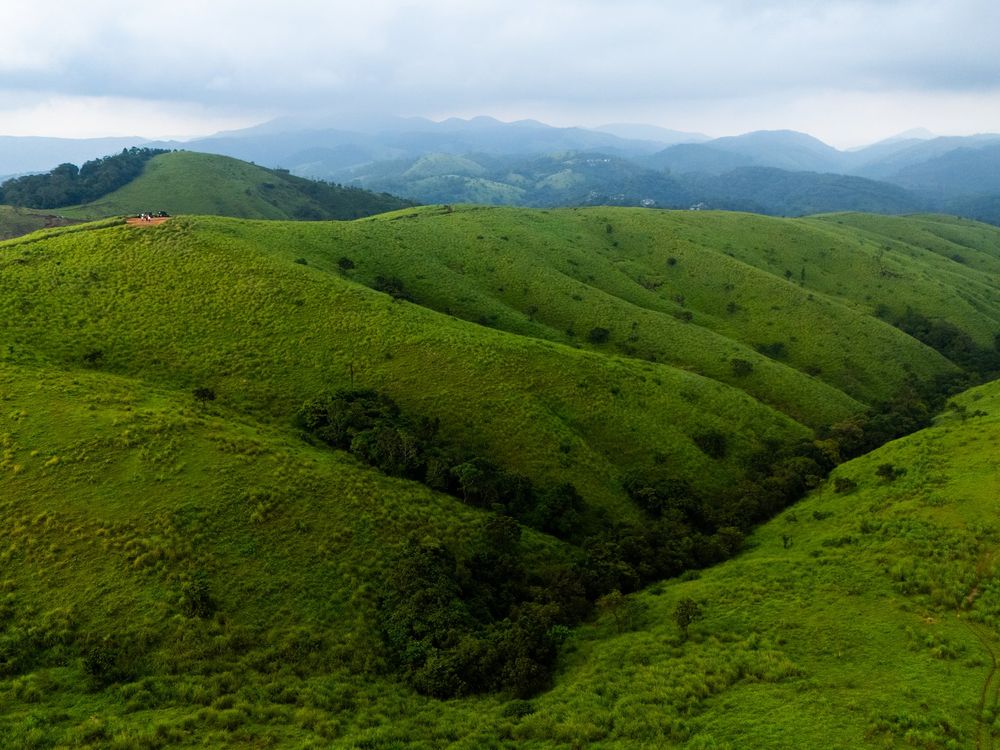 Sunset over Uluppuni meadows near Zen Garden Vagamon